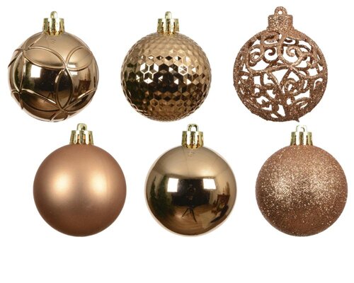 Decoris Kerstballen polystyreen - brandy - Ø 6 cm - afbeelding 2