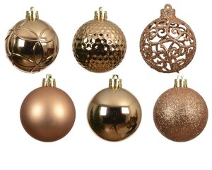 Decoris Kerstballen polystyreen - brandy - Ø 6 cm - afbeelding 2