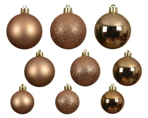 Decoris Kerstballen polystyreen - brandy - Ø 6 cm - afbeelding 2
