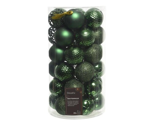 Decoris Kerstballen polystyreen - dennengroen - Ø 6 cm - afbeelding 1