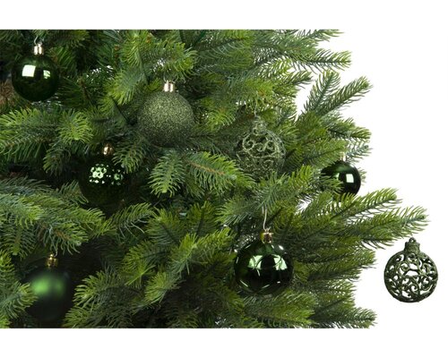 Decoris Kerstballen polystyreen - dennengroen - Ø 6 cm - afbeelding 2