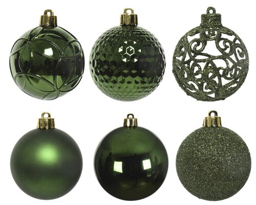 Decoris Kerstballen polystyreen - dennengroen - Ø 6 cm - afbeelding 3