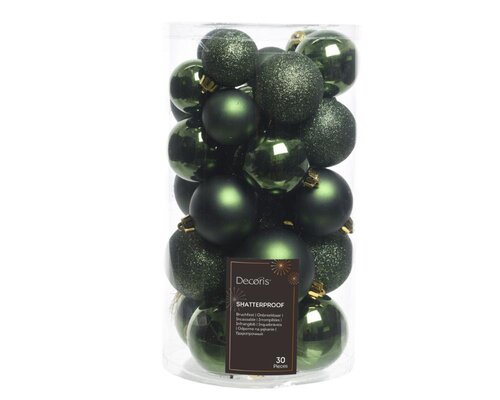 Decoris kerstballen van polystyreen dennengroen – diameter 6 cm - afbeelding 1