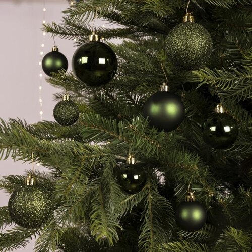 Decoris kerstballen van polystyreen dennengroen – diameter 6 cm - afbeelding 2