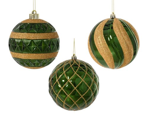 Decoris Kerstballen polystyreen - dennengroen/kleur(en) - Ø 12 cm - afbeelding 1