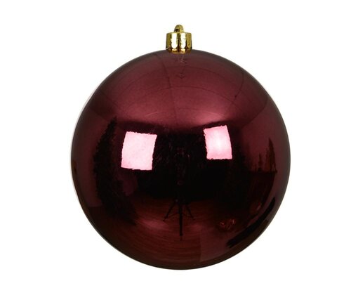 Decoris Kerstballen polystyreen - donker roze - Ø 14 cm