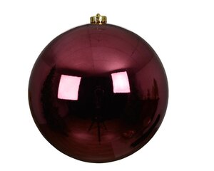 Decoris Kerstballen polystyreen - donker roze - Ø 20 cm