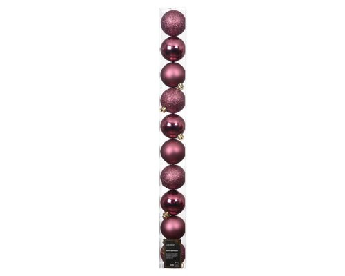 Decoris Kerstballen polystyreen - donker roze - Ø 6 cm - afbeelding 1