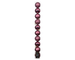 Decoris Kerstballen polystyreen - donker roze - Ø 6 cm - afbeelding 1