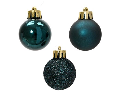 Decoris Kerstballen polystyreen - Emerald - Ø 3 cm - afbeelding 2
