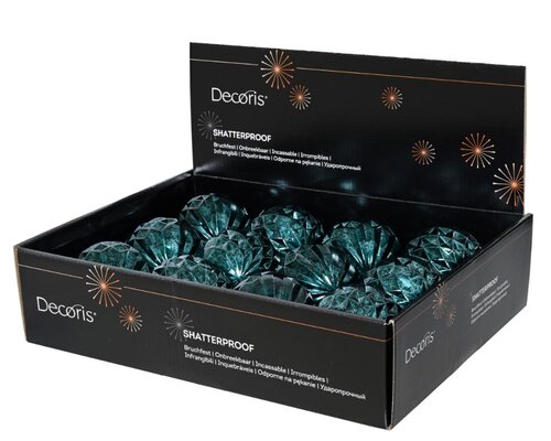 Decoris Kerstballen polystyreen - Emerald - Ø 8 cm - afbeelding 2