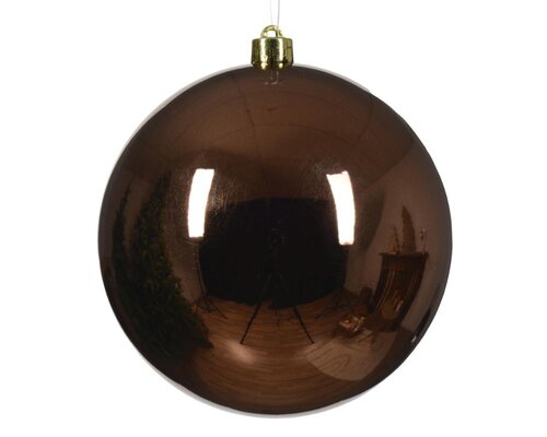 Decoris Kerstballen polystyreen - espresso - Ø 14 cm - afbeelding 1