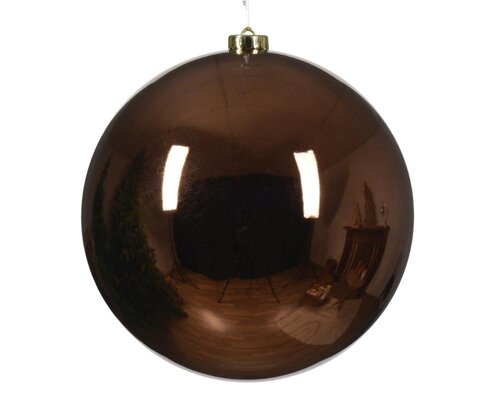 Decoris Kerstballen polystyreen - espresso - Ø 20 cm - afbeelding 1