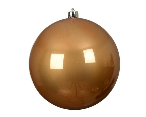 Decoris Kerstballen polystyreen - karamel bruin - Ø 14 cm