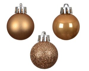 Decoris Kerstballen polystyreen - karamel bruin - Ø 3 cm - afbeelding 2