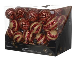Decoris Kerstballen polystyreen - kerstrood - Ø 12 cm - afbeelding 2