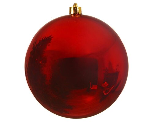 Decoris kerstballen van polystyreen kerstrood – diameter 14 cm - afbeelding 1