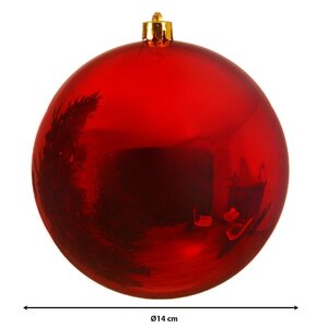 Decoris kerstballen van polystyreen kerstrood – diameter 14 cm - afbeelding 3