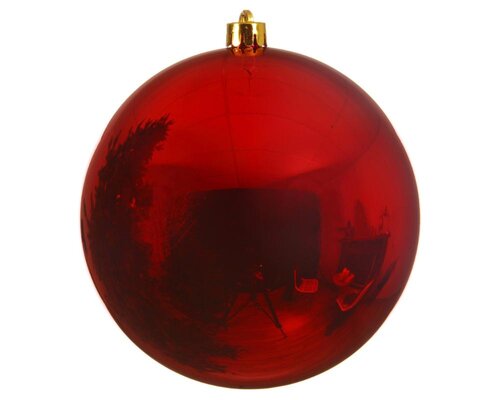 Decoris kerstballen van polystyreen kerstrood – diameter 20 cm - afbeelding 1