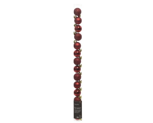 Decoris kerstballen van polystyreen kerstrood – diameter 3 cm - afbeelding 1