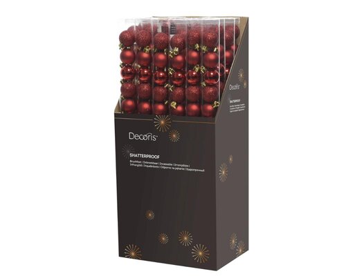 Decoris kerstballen van polystyreen kerstrood – diameter 3 cm - afbeelding 3