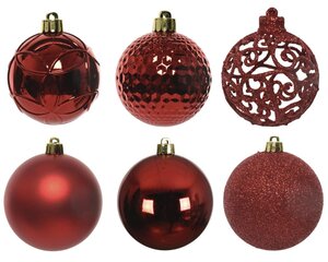 Decoris Kerstballen polystyreen - kerstrood - Ø 6 cm - afbeelding 2
