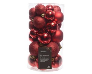 Decoris Kerstballen polystyreen - kerstrood - Ø 6 cm