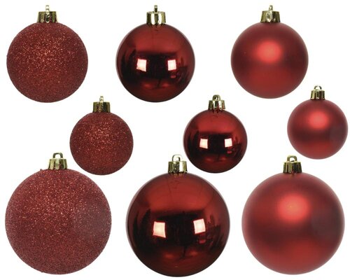 Decoris kerstballen van polystyreen kerstrood – diameter 6 cm - afbeelding 3