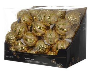 Decoris Kerstballen polystyreen - licht goud - 12 × 12 × 12 cm - afbeelding 2