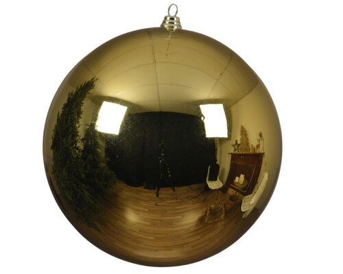 Decoris kerstballen van polystyreen licht goud – diameter 14 cm - afbeelding 1
