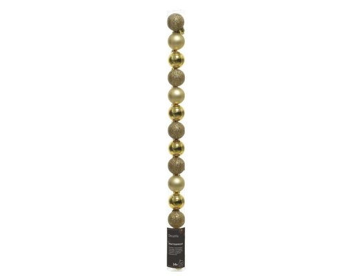 Decoris kerstballen van polystyreen licht goud – diameter 3 cm - afbeelding 1