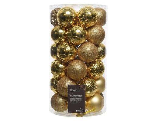 Decoris Kerstballen polystyreen - licht goud - Ø 6 cm - afbeelding 1