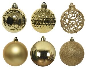 Decoris Kerstballen polystyreen - licht goud - Ø 6 cm - afbeelding 3