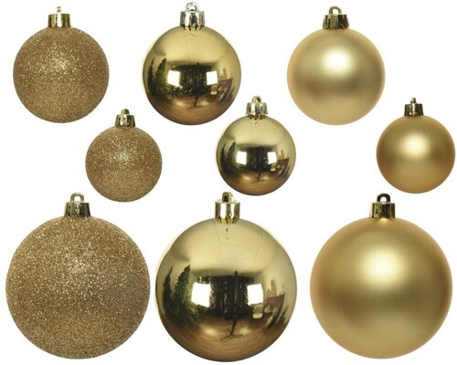 Decoris kerstballen van polystyreen licht goud – diameter 6 cm - afbeelding 3