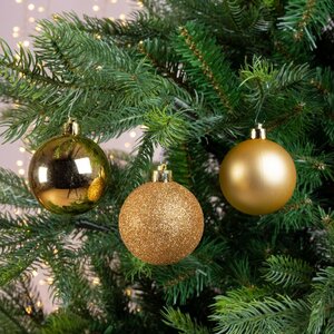 Decoris kerstballen van polystyreen licht goud – diameter 6 cm - afbeelding 3