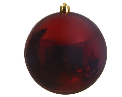 Decoris Kerstballen polystyreen - ossenbloed - Ø 14 cm