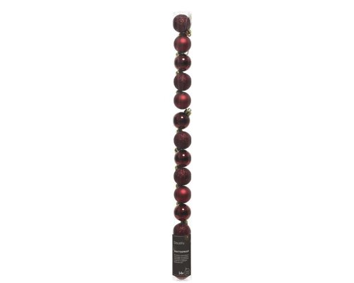 Decoris Kerstballen polystyreen - ossenbloed - Ø 3 cm - afbeelding 1
