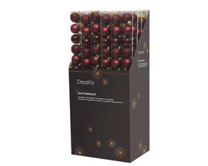 Decoris Kerstballen polystyreen - ossenbloed - Ø 3 cm - afbeelding 3