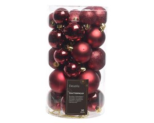 Decoris Kerstballen polystyreen - ossenbloed - Ø 6 cm