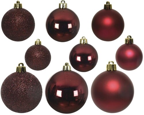 Decoris kerstballen van polystyreen ossenbloed – diameter 6 cm - afbeelding 3