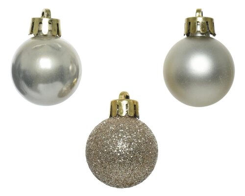 Decoris Kerstballen polystyreen - parel - Ø 3 cm - afbeelding 3