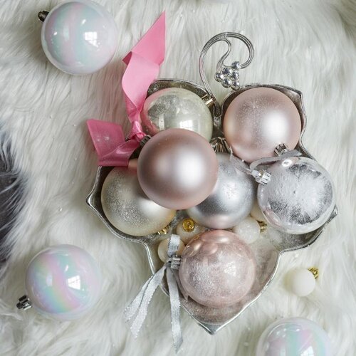 Decoris Kerstballen polystyreen - parel - Ø 3 cm - afbeelding 2