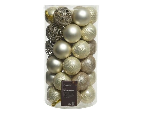 Decoris Kerstballen polystyreen - parel - Ø 6 cm - afbeelding 1