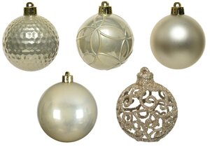 Decoris Kerstballen polystyreen - parel - Ø 6 cm - afbeelding 3