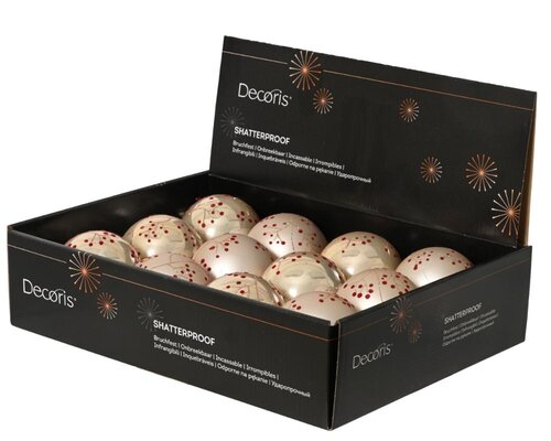 Decoris Kerstballen polystyreen - parel - Ø 8 cm - afbeelding 2