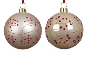 Decoris Kerstballen polystyreen - parel - Ø 8 cm - afbeelding 1