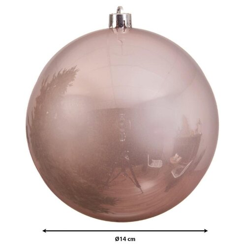 Decoris kerstballen van polystyreen poederroze – diameter 14 cm - afbeelding 3
