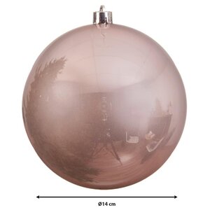 Decoris kerstballen van polystyreen poederroze – diameter 14 cm - afbeelding 3