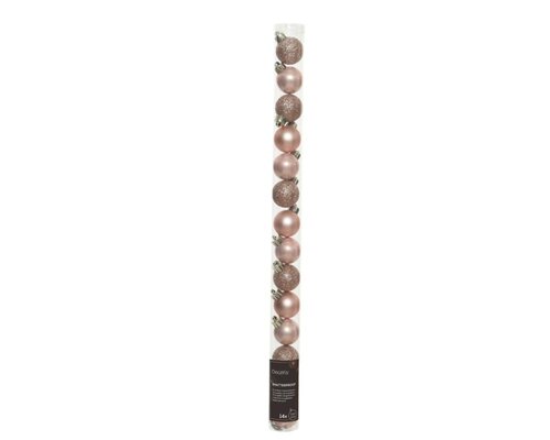 Decoris Kerstballen polystyreen - poederroze - Ø 3 cm - afbeelding 1