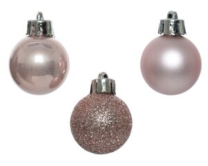 Decoris Kerstballen polystyreen - poederroze - Ø 3 cm - afbeelding 3